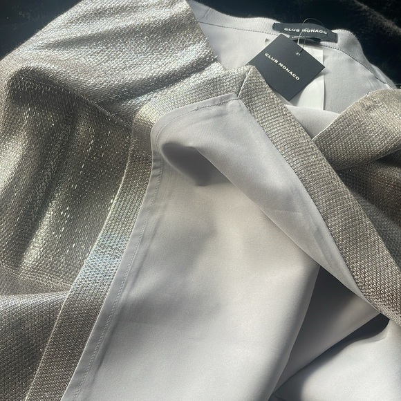 Club Monaco Skirt Soft Metallic Silver BNWT - Picture 10 of 11
